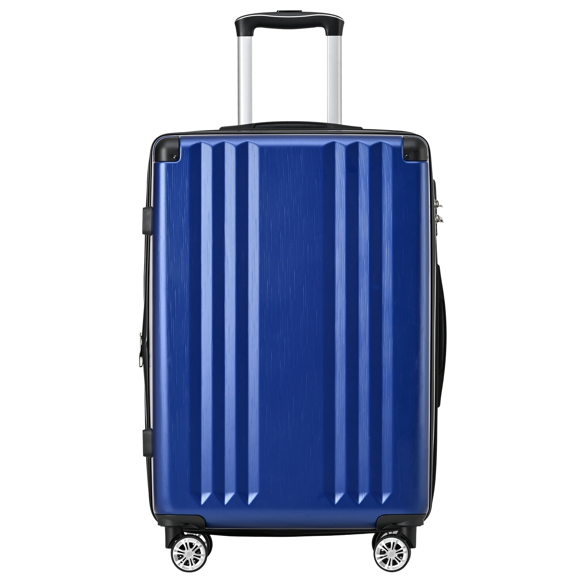 VSOGA Hardshell Suitcase suitcase hand luggage 4 Rolls ABS Material TSA Custom Lock 66.5x45.5x28 cm Dark Blue