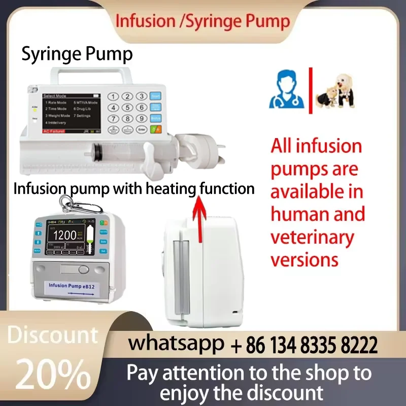 Bomba de infusión con calefacción, bomba de jeringa/bomba de infusión con calefacción, alarma LCD en tiempo real