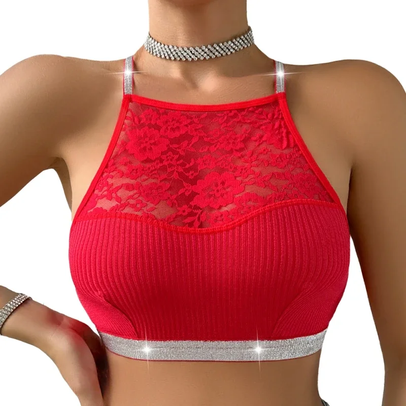 Sexy Brassiere Female Underwear Comfortable New Fashion Ladies Lingerie Women  Backless Bras Lace Floral Ribbed Camisole