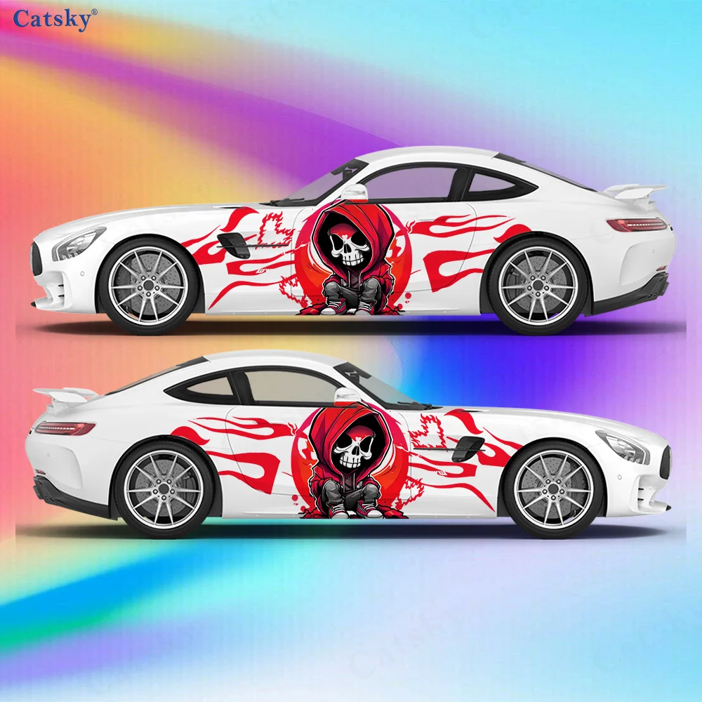 

Модная крутая виниловая наклейка со скелетом для мальчиков, самоклеящаяся наклейка из ПВХ, подходит для грузовиков, внедорожников, украшения, автоаксессуары