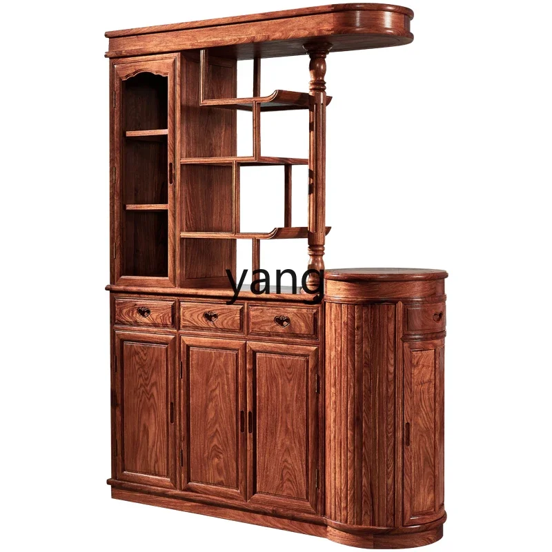 

ZL mahogany entrance Chinese-style living room partition rosewood red sandalwood foyer cabinet entry screen