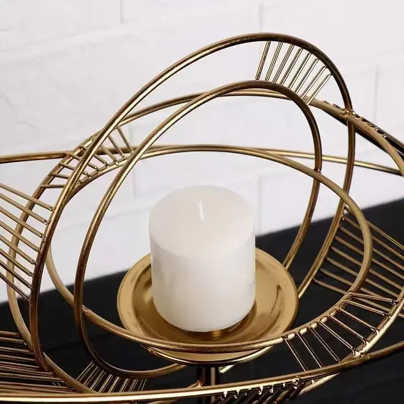 

CLL light luxury candlestick ornament home high-end sense wrought iron candle decoration gifts handicrafts