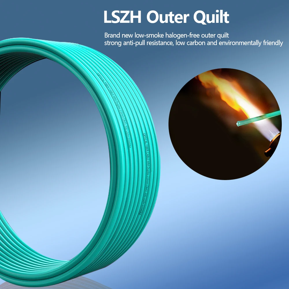 HOOLNX OM3 SC to SC UPC Duplex Multimode Fiber Optic Patch Cable, 50/125μm, LSZH 2.0mm, Bend Insensitive, Custom Length 0.5-100m