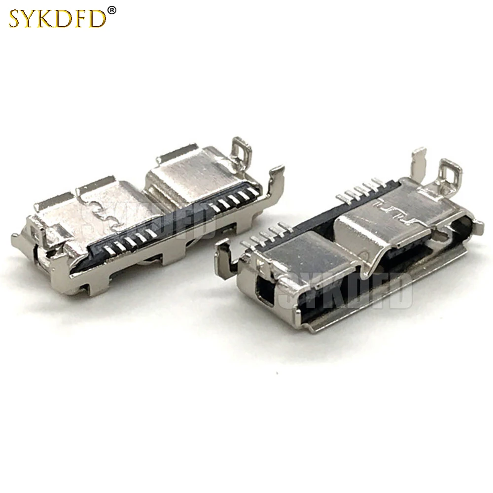 1-10Pcs Micro USB 3.0 SMT Female Socket SMD 2 10pin USB Connector for Mobile Hard Disk Drives Data Interface