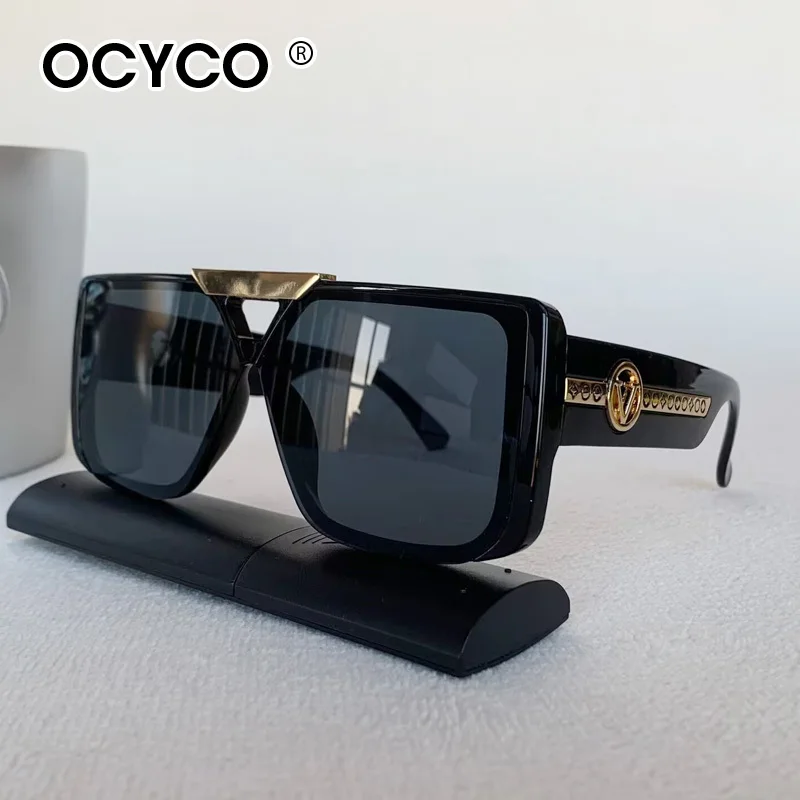 Vintage Quadratische männer Sonnenbrille Marke Designer Brief V Sonnenbrille Frauen Fahren Gläser UV400 Brillen – Detail 4