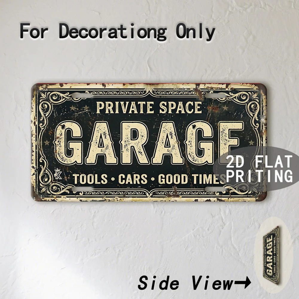 Vintage Year Bedroom Garage State Text Metal License Plate Sign Retro 2D Flat Printed Tin Plaque Wall Decor for Home Bar