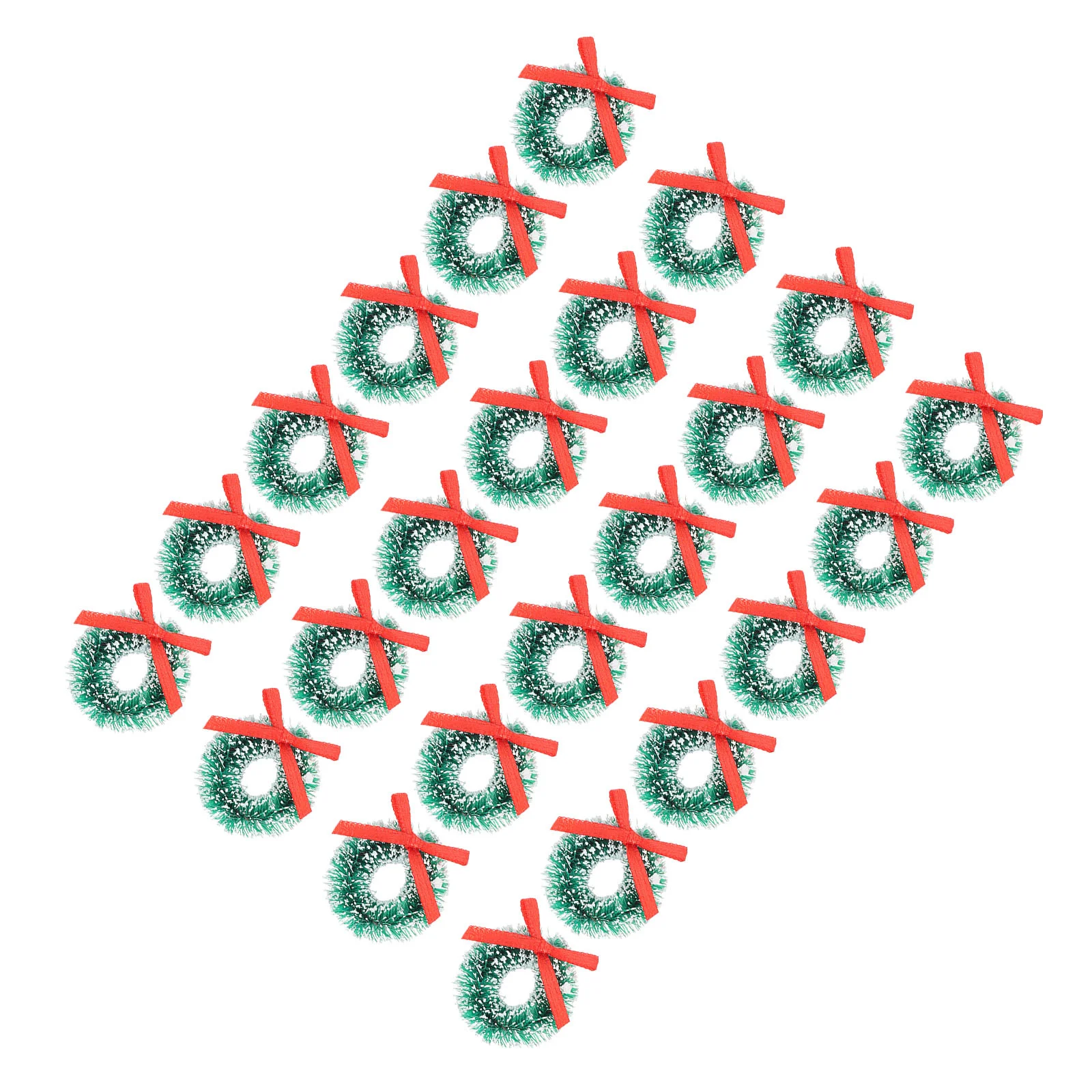

48Pcs Tiny Green Wreath Mini Holiday Wreaths with Bowknot for Christmas Decor Front Door Fireplace Cabinet Table Indoor Outdoor