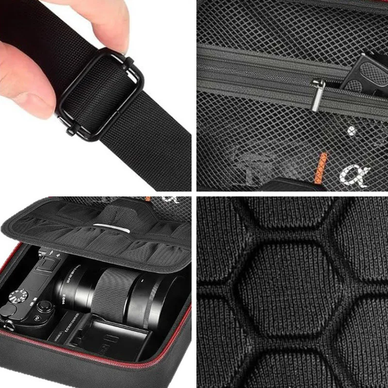 Action Camera Carrying Case Shockproof Storage Bag with Adjustable Strap for Camera Accessories and Remote - view 4