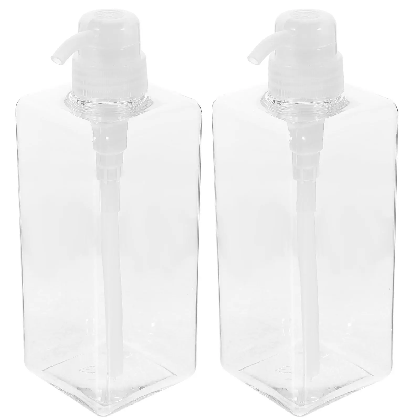 2Pcs 650ml Shampoo Bottles Refillable Lotion Dispenser Pump Clear Pump Bottles Bottle Plastic Soap Bathroom Travel