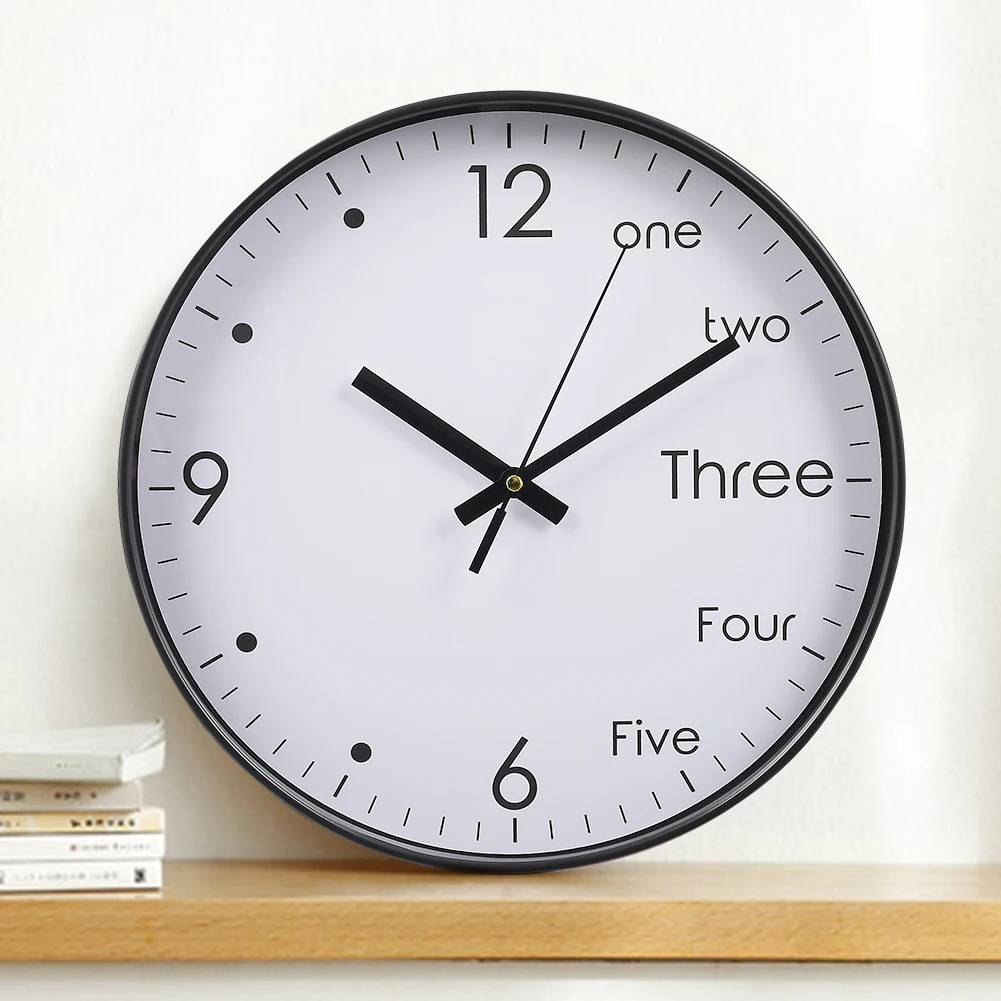 12 Inch Silent Wall Clock with Arabic English Numerals