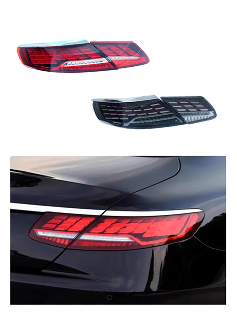

Поп для Mercedes-Benz S-Class Coupe W217, светодиодный задний фонарь, обновленный чешуя дракона, старый и новый задний фонарь