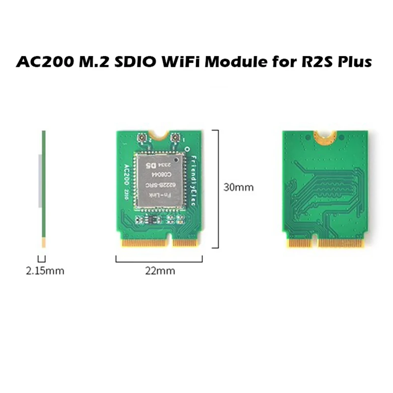 Imagem -04 - Dual Frequency Módulo Wifi com Bluetooth Nanopi Access Board para Nanopi R2s Plus Ac200 M.2