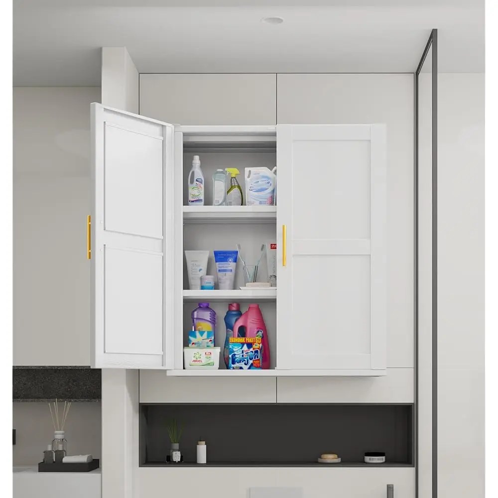 

Metal Bathroom Wall Cabinet With Door And Adjustable Shelves, Buffet Sideboard Cabinet, Kitchen Hanging Cabinets, Floor