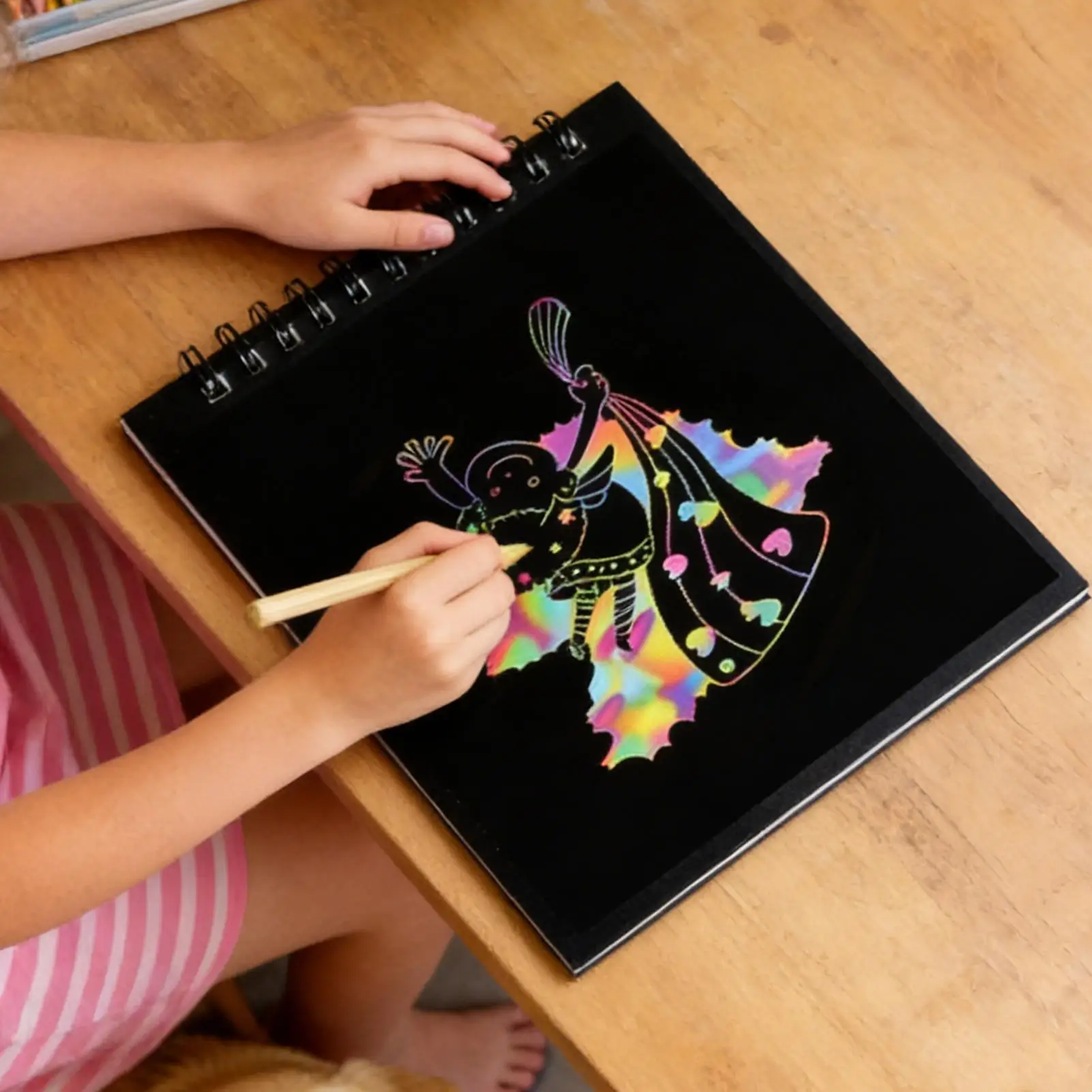 Kratzpapier für Kinder, Regenbogen-Malnotizbuch, Kratz-Bastelpapier, Notizbücher für Kinder, Jungen, Studenten, Klassenzimmer, Zuhause, Reisen