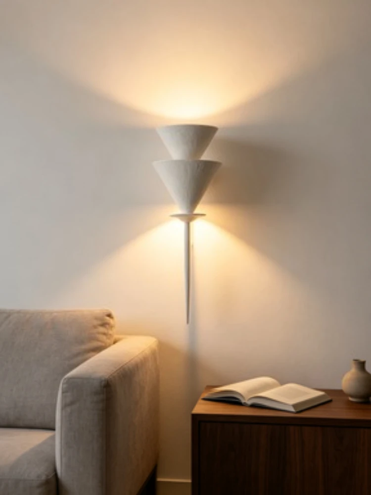 American retro minimalist bedroom bedside wall lamp living room hotel guesthouse study background wall designer art lamp