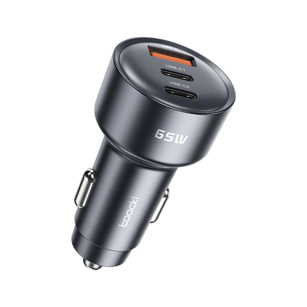 Toocki 65W USB C Car Charger Mini 2C1A PD Quick Charge Fast USB Car Charger for iPhone Huawei Drivin