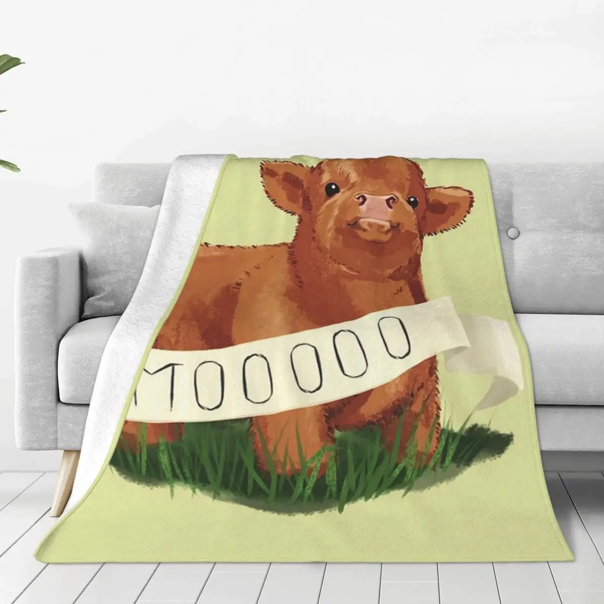 Baby Highland Cow Blankets Flannel Lightweight Sofa Throw Blankets For Couch Bedding Office Throws Bedspread Quilt