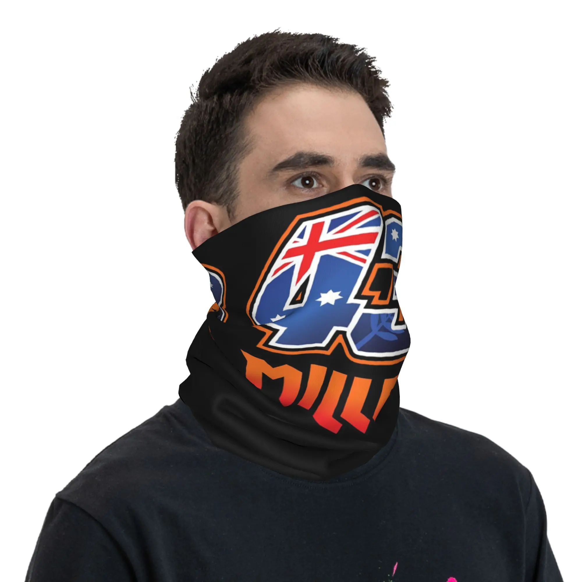 جاك ميلر رقم 43 باندانا الرقبة الجراب قناع مطبوع وشاح دافئ ركوب الدراجات وشاح الجري للجنسين الكبار قابل للغسل