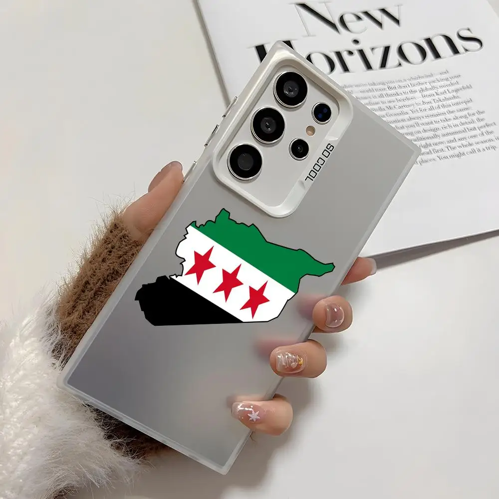 Nova bandeira síria design caso de telefone para samsung galaxy s25 borda s24 s23 s22 s21 s20 ultra funda silicone prata caso telefone