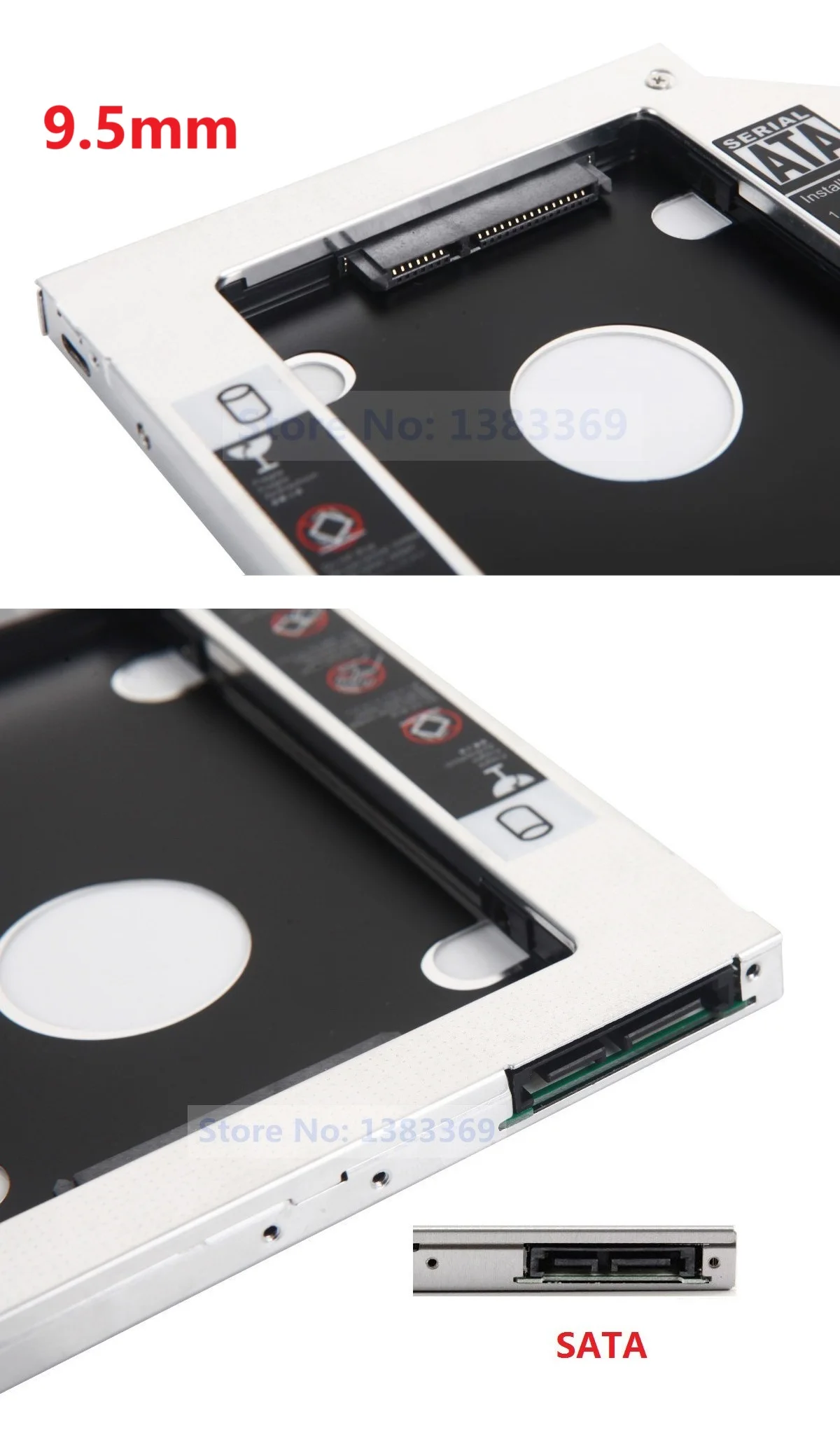 With Bezel Panel Cover Tail Metal Hook 2nd 2.5 HDD Hard Drive Optical Bay Caddy Frame Bracket for Dell Latitude E5440 or E5540