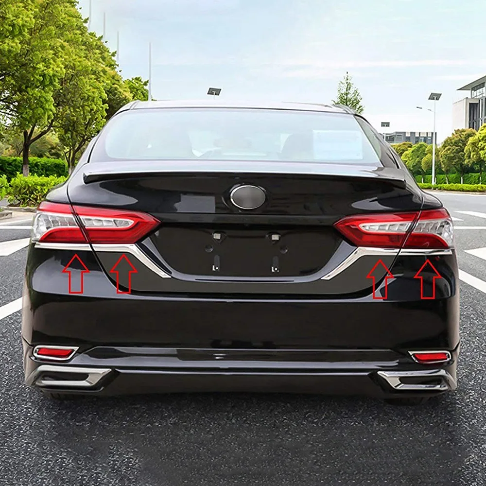 Classy-Chrome Rear Tail Light Eyebrow Cover Trim Strip For Toyota Camry L LE XLE 2017 2018 2019 2020 2021