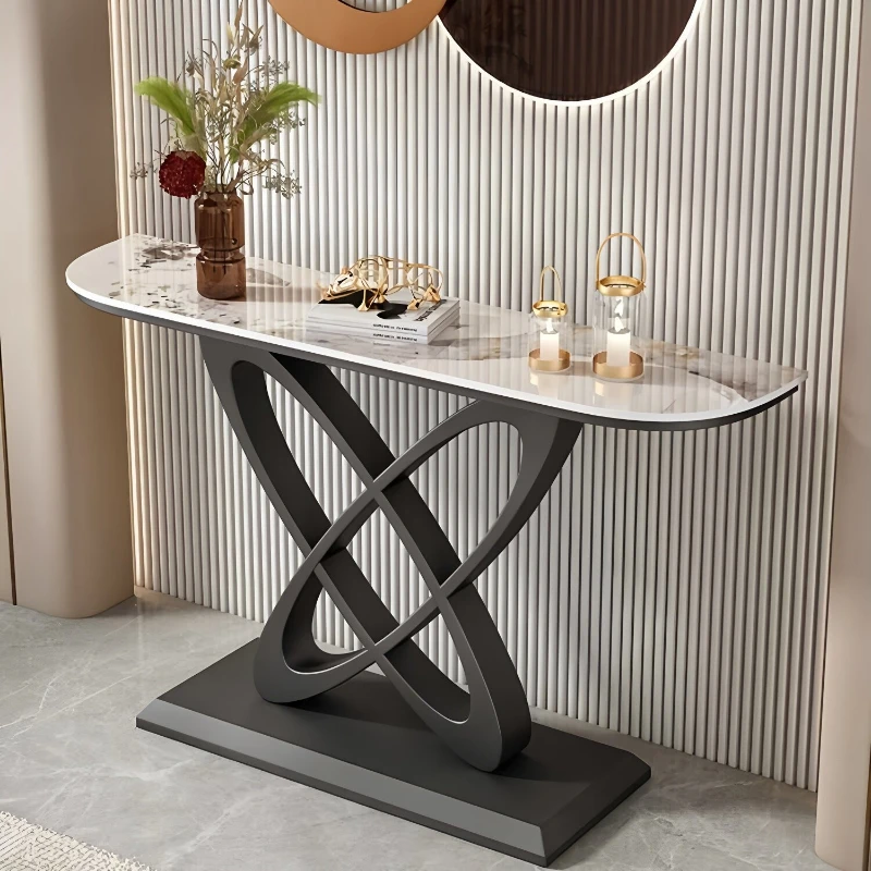 Modern simple console table light luxury style front door rock slab entrance cabinet living room konsola na przedpokój furniture