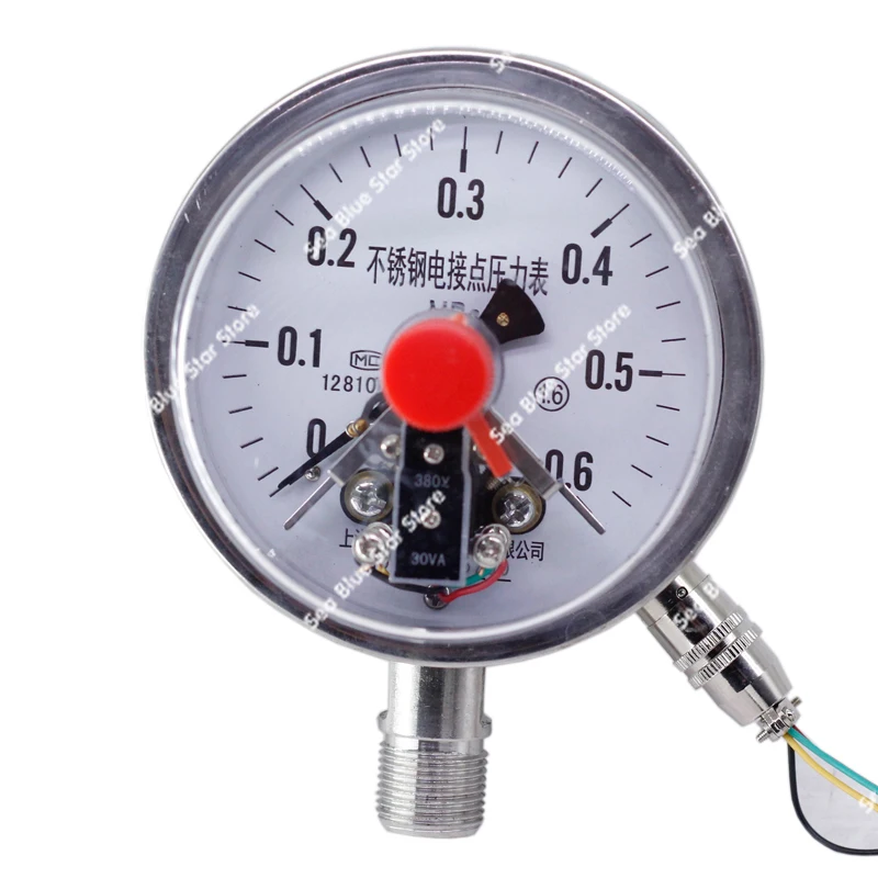 

Stainless Steel Electric Contact Pressure Gauge YXC100-BF Ammonia High Temperature Boiler Steam 1.6MPA