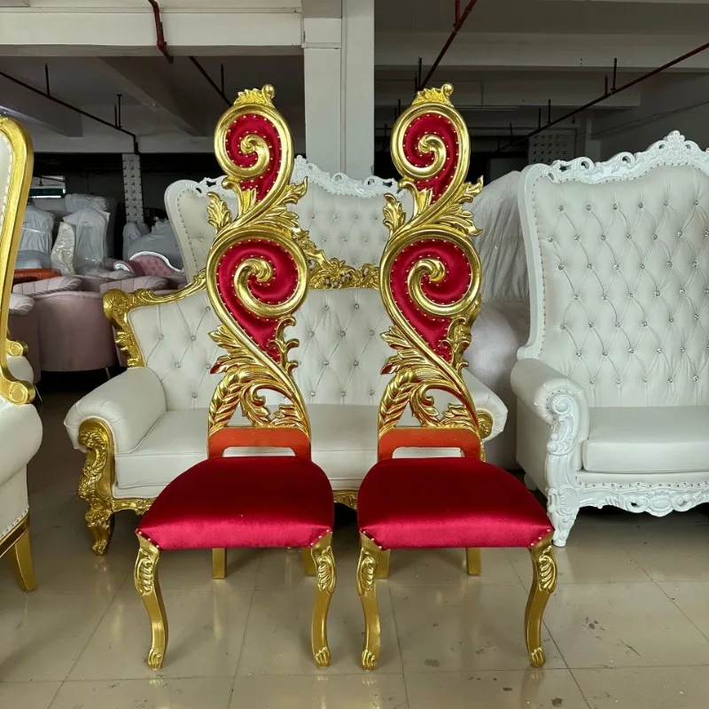 Factory direct sales king and queen high back treasure seat royal luxury wedding chair hotel lobby image chair