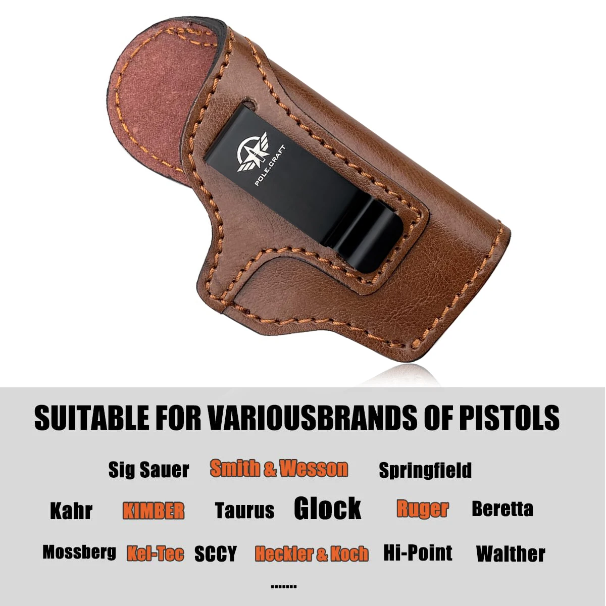 Fondine per pistola in pelle IWB per piccole pistole: Ruger LCP380 LCP MAX LCPII- S&W Bodyguard 380 Beretta Pico - Walther PPK 380 CCP