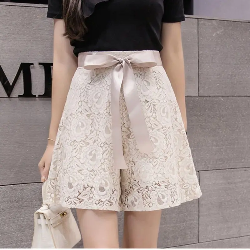 

Woman Short Pants Wide Baggy Culotte Lace Shorts for Women High Waist Casual Design Aesthetic Classic Cheap Designer Trend 2025