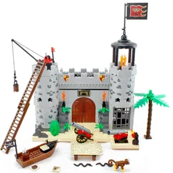 Pirates And Royal Guards Battle Castle Building Block Pirate Ship Soldier Barracks Bricks Educational Toy For Kid Birthdays Gift