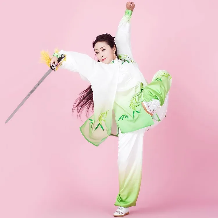 Girls Women's Embroidery Tai chi Uniform Martial arts Competition Wushu Kung fu Suit Custom Tailor Need Your Measurements