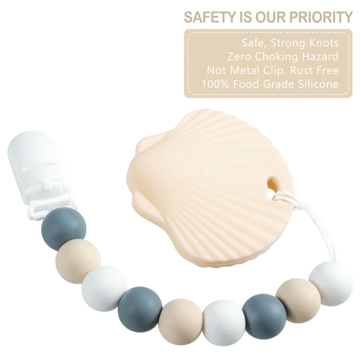 2pcs pack Baby Pacifier Chain Silicone Bead Dummy Nipple Holder Guard Teether Pendant Newborn Gift Stuff