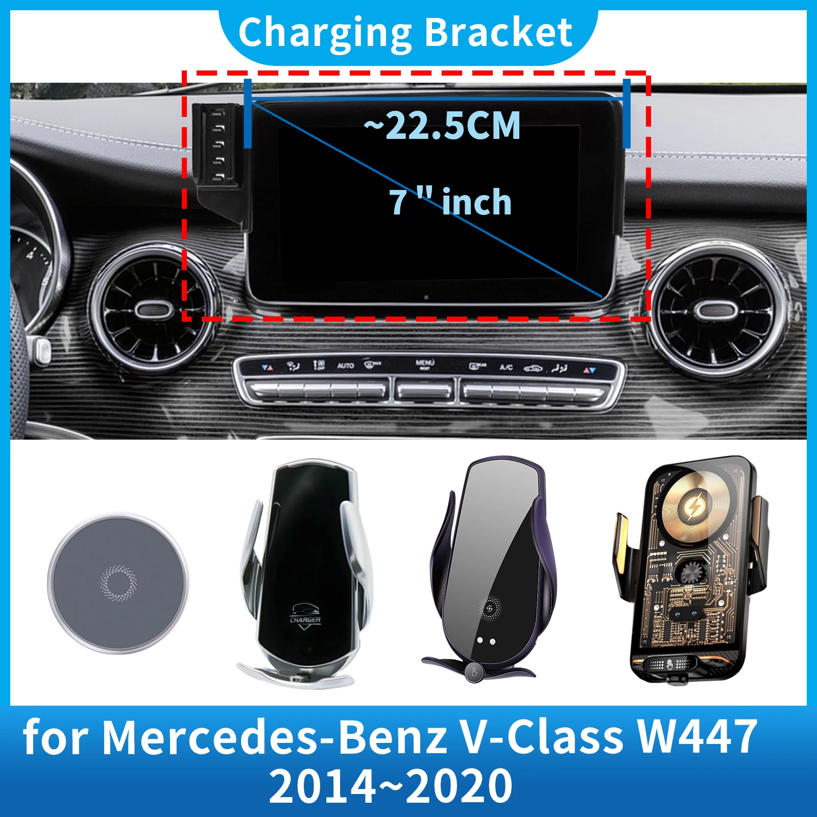 

Аксессуары для Mercedes-Benz V-Class W447 2014 ~ 2020, автомобильный держатель для мобильного телефона, GPS-кронштейн, навигационная подставка, авто