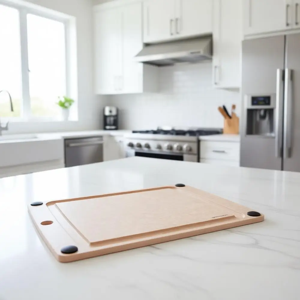 

Универсальная нескользящая разделочная доска с желобком для сока, 14,5 x 11,25 дюймов, натуральная и черная