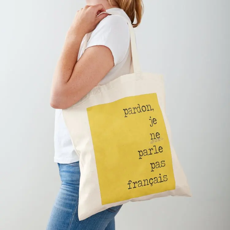 

je ne parle pas pranais Tote Bag tote bag canvas hand bag shopping bags foldable women