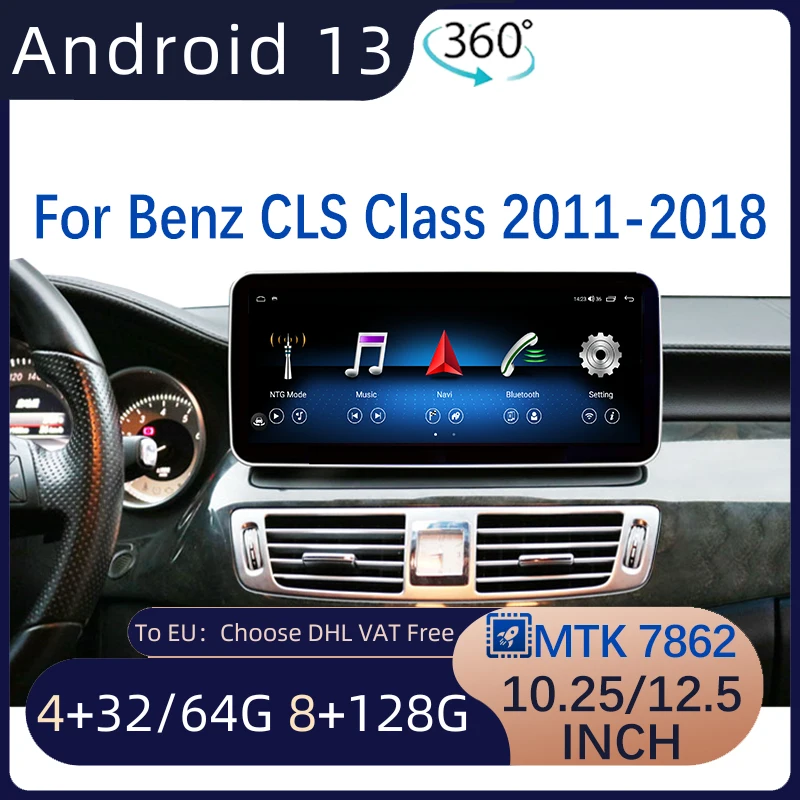 

Android13 GPS Navigation For Mercedes Benz CLS Class W218 2011-2017 Video Player Multimedia Carplay MTK7862 12.5" 8+128G 10.25"