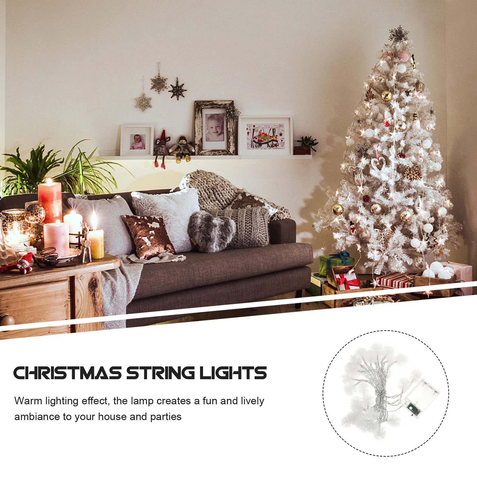 

1Pcs Creative Snowflake Ball Shaped Light Ornament Delicate LED String Light for Christmas Party Decor Hanging Lights