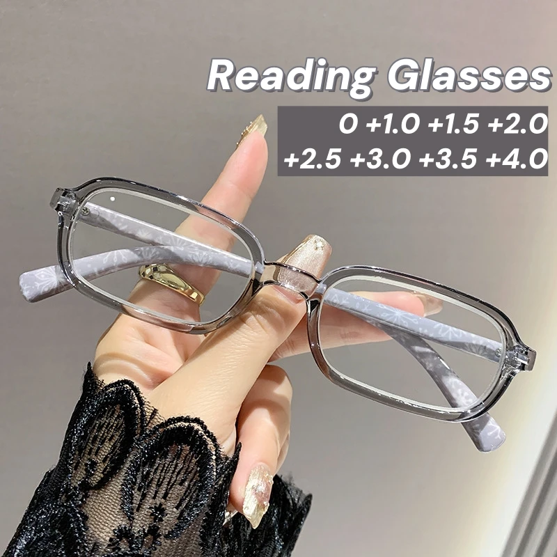 

Retro Narrow Frame Transparent Reading Glasses Black Frame Female HD Presbyopia Eyewear Ultra Light Anti Blue Light Eyeglasses