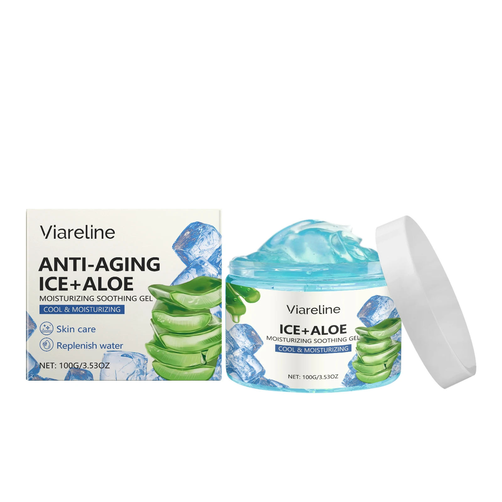 Ice Aloe Vera Moisturizing Soothing Gel Hydrating Facial Essence After Sun Repair Cool Nourishing Skin Facial Care Gel