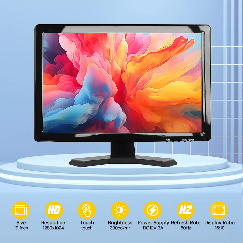 Imagem -06 - Lesown-small Wide Screen Monitor Industrial Display Lcd com Bnc Vga Hdmi-compatível para Equipamentos de Automação 16:10 1440x900 Ips