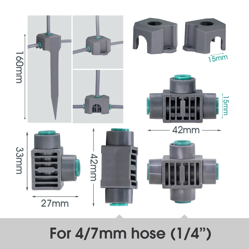 30M-5M samozasysająca pompa 360 ° Free-bend Mist Bass zraszacz System chłodzenia Quick Push Connector Heavy Duty Stake Watering zestawy do