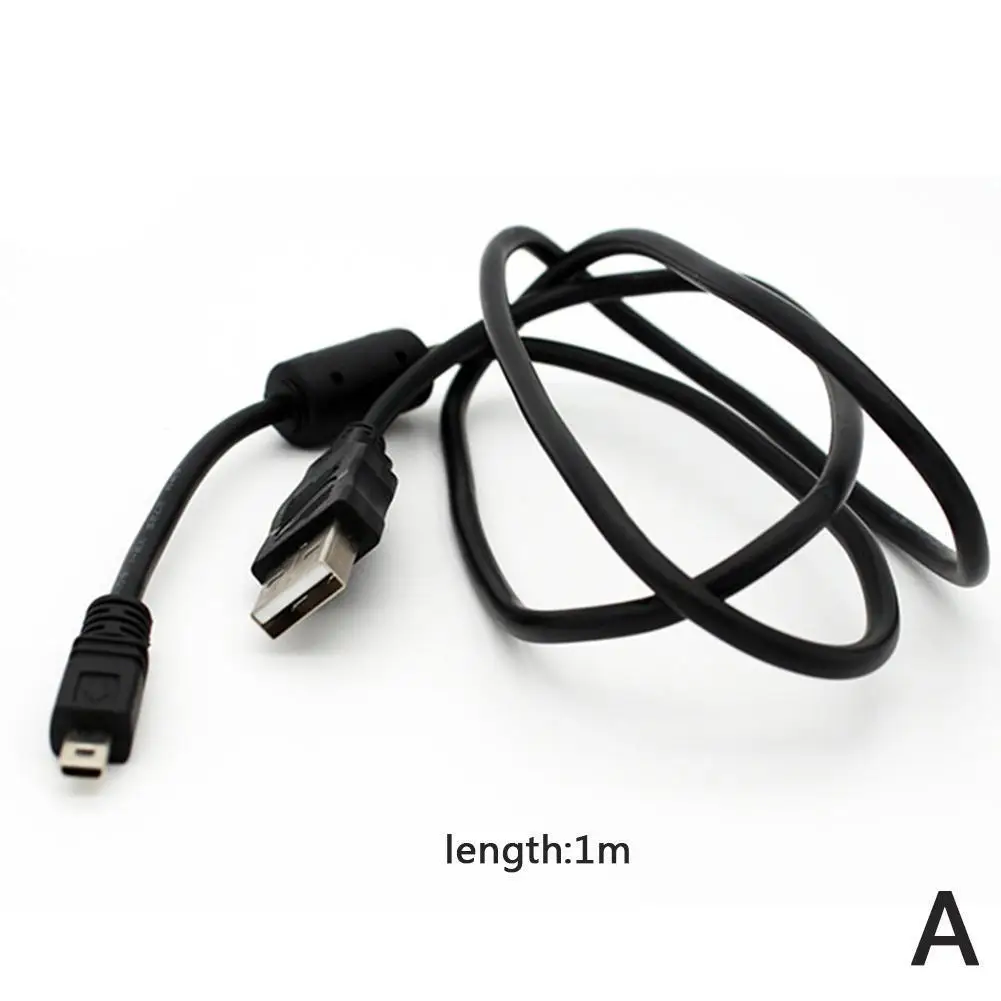 Black 6ft USB 2.0 Type A Male To Mini B Flat Male Camera USB Data Cable Cord For Nikon Coolpix Pentax Optio FinePix