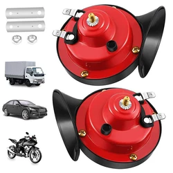 Chifre de ar elétrico caracol para carro, kit de alarme alto para barco, sinal alto de tom duplo para motocicleta, 12V, 24V