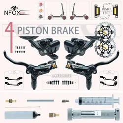 NFOX B015 4-piston Disc Hydraulic Brake Front Back Mirror for Electric Scooter Power Off 140 160 Roto Split Tube Accesories AB