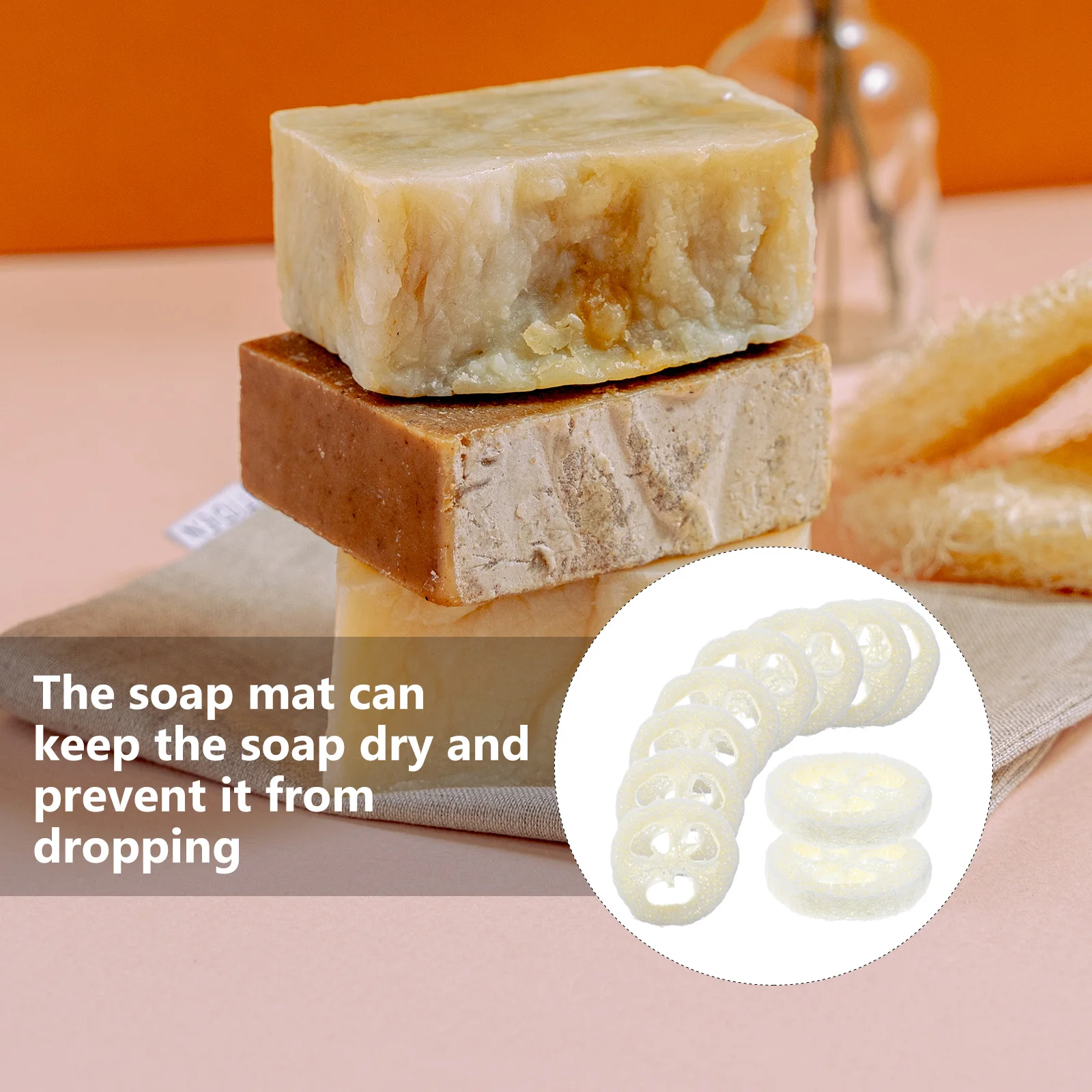 

20pcs Loofah Soap Pads Mats Holders Trays Dish Countertop Bathroom Household Multi-Function Wear-Resistant Non-Slip Draining