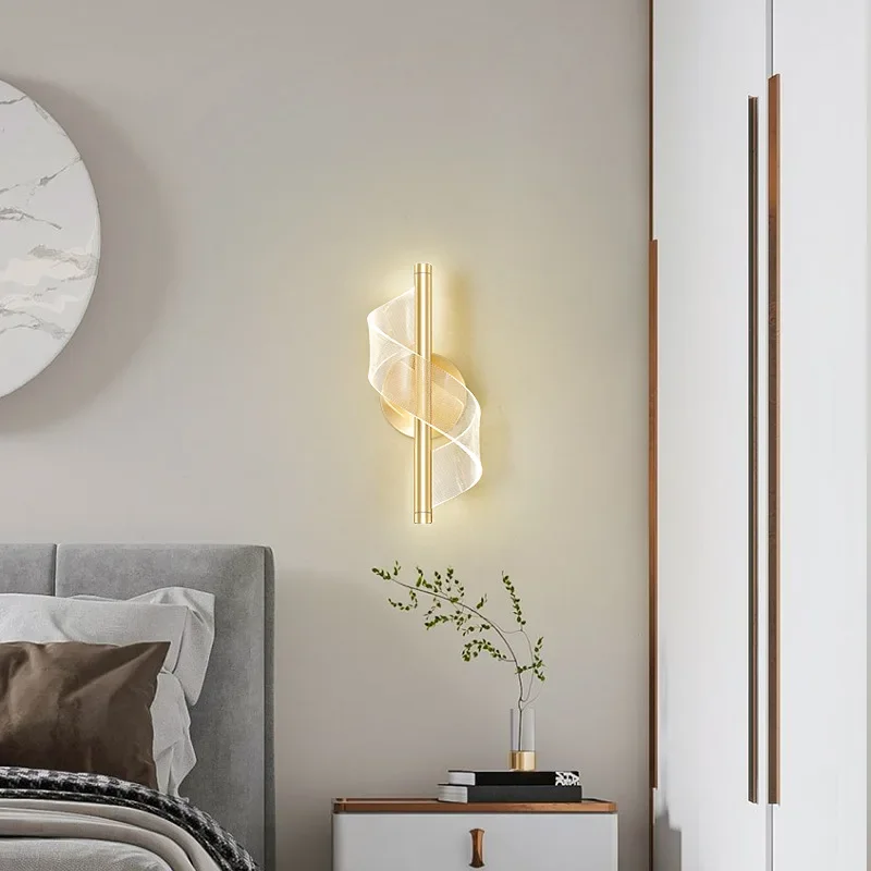 

Lumino Modern Simple Bedside LED Wall Lamp New Luxury Creative Living Room Background Light minimalist acrylic Wall Lamps Indoor