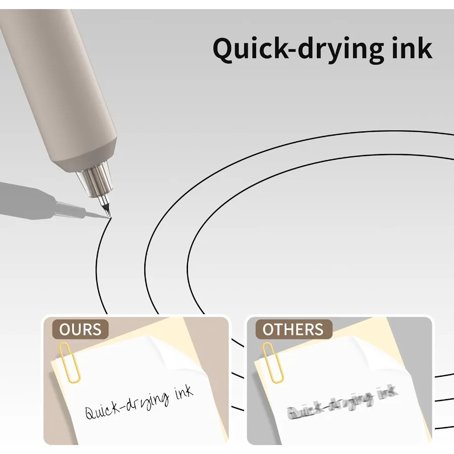 8 قطعة أقلام جل جمالية قابلة للسحب التجفيف السريع نقطة دقيقة 0.5 مللي متر قلم حبر أسود أقلام الكتابة السلس الإضافية لرحلة ملاحظة Ta