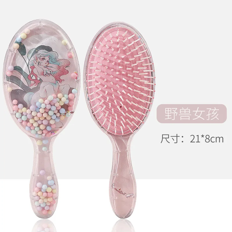 Hair Care Airbag Comb Anti-Static Cartoon Head Massager Hair Brush Comb Large Plate Fluffy Hairdressing Comb for Girl Kids Gift