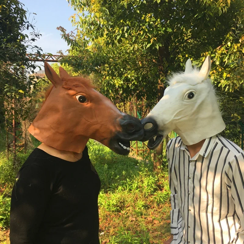 Halloween Cosplay Funny Headgear Animal Fish Head Masks Dog Donkey Horse Head Scary Prop Carnival Terror Mask Mascara De Latex